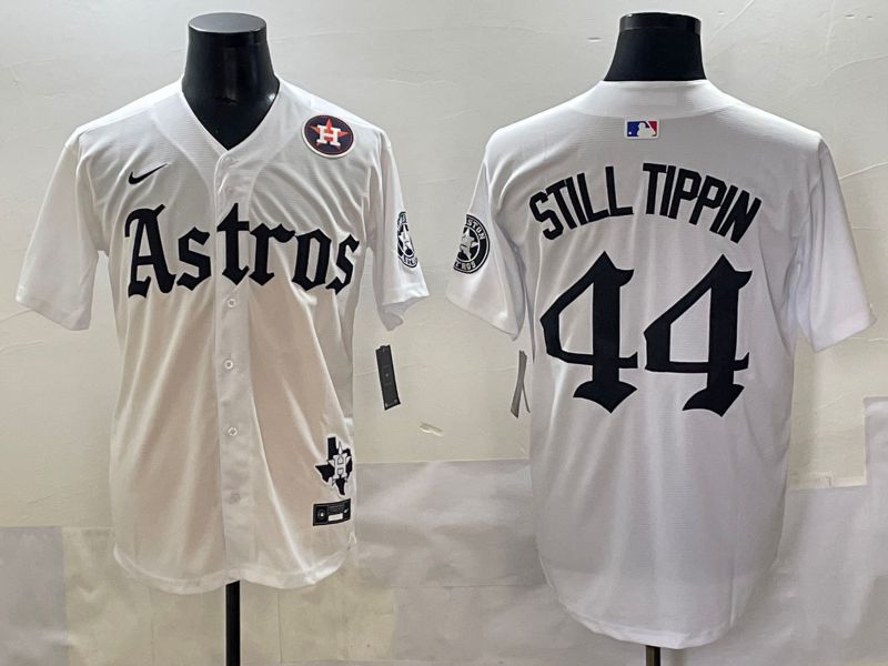 Men 2025 Houston Astros #44 Still Tippin White Five generations Joint Name Nike MLB Jersey style 10->houston astros->MLB Jersey